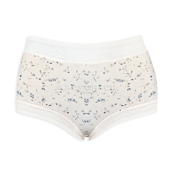 Lady Grace Intimates Plus size Elegant Floral Lace-Trimmed High-Waist Full Panty 60021 App