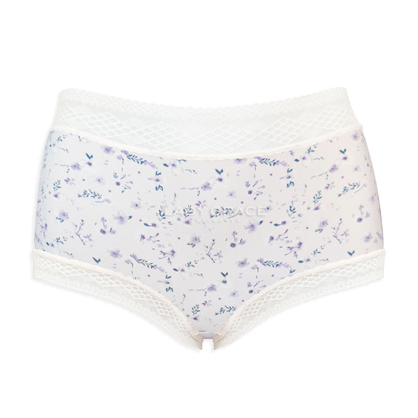 Lady Grace Intimates Plus size Elegant Floral Lace-Trimmed High-Waist Full Panty 60021 App