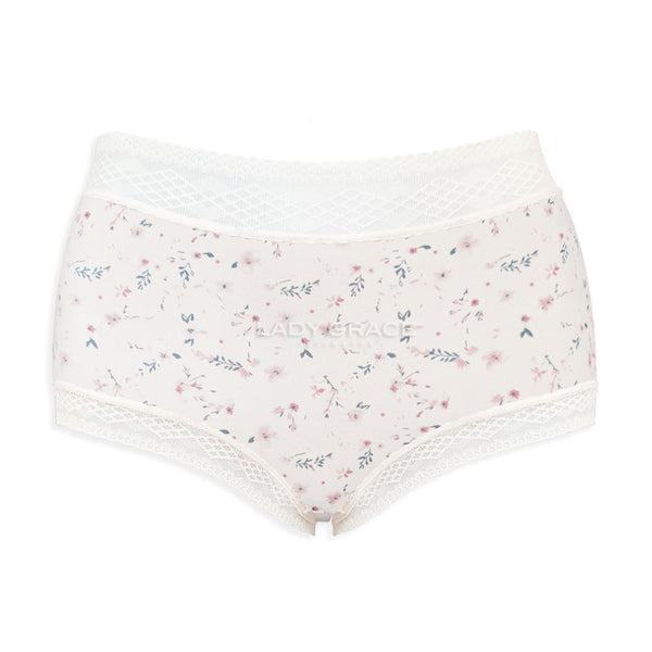 Lady Grace Intimates Plus size Elegant Floral Lace-Trimmed High-Waist Full Panty 60021 App