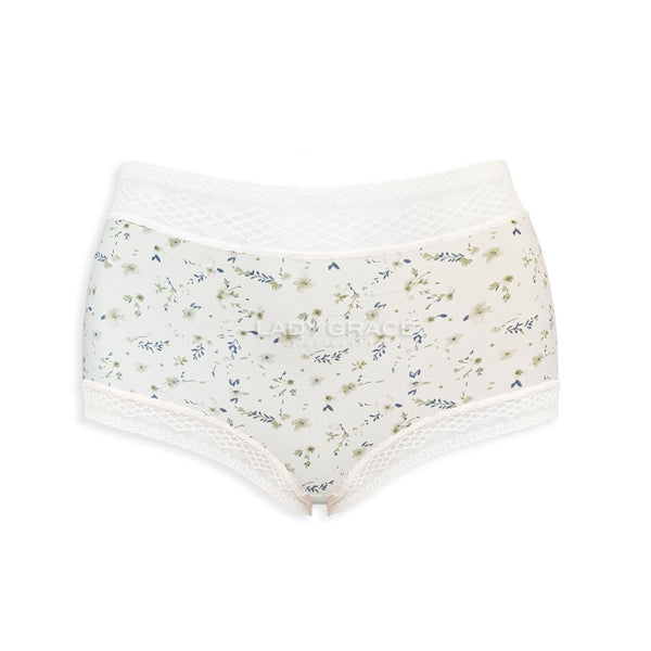 Lady Grace Intimates Plus size Elegant Floral Lace-Trimmed High-Waist Full Panty 60021 App