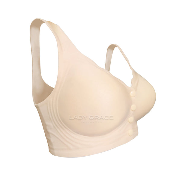 Lady Grace Intimates Seamless Molded Bra with Front Button 5403